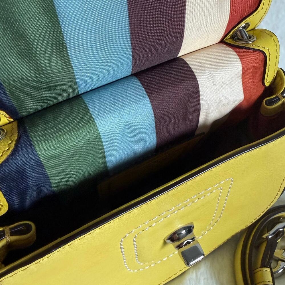 y2k COACH Legacy Yellow Top Handle Crossbody - Picture 8 of 10